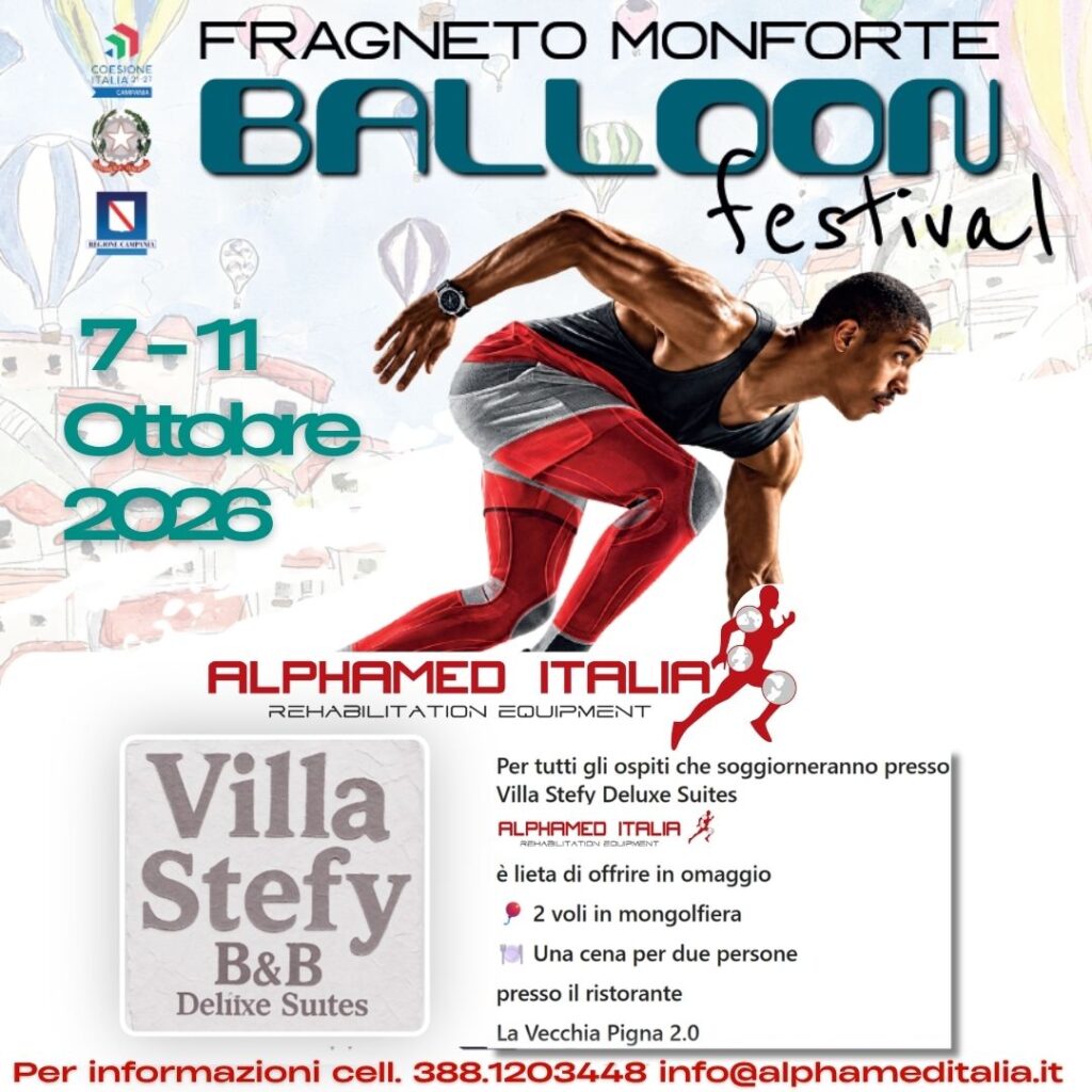 ALPHAMEDITALIA REHABILITATION EQUIPMENT ADOTTA UNA MONGOLFIERA! FRAGNETO MONFORTE 7-10 OTTOBRE 2026